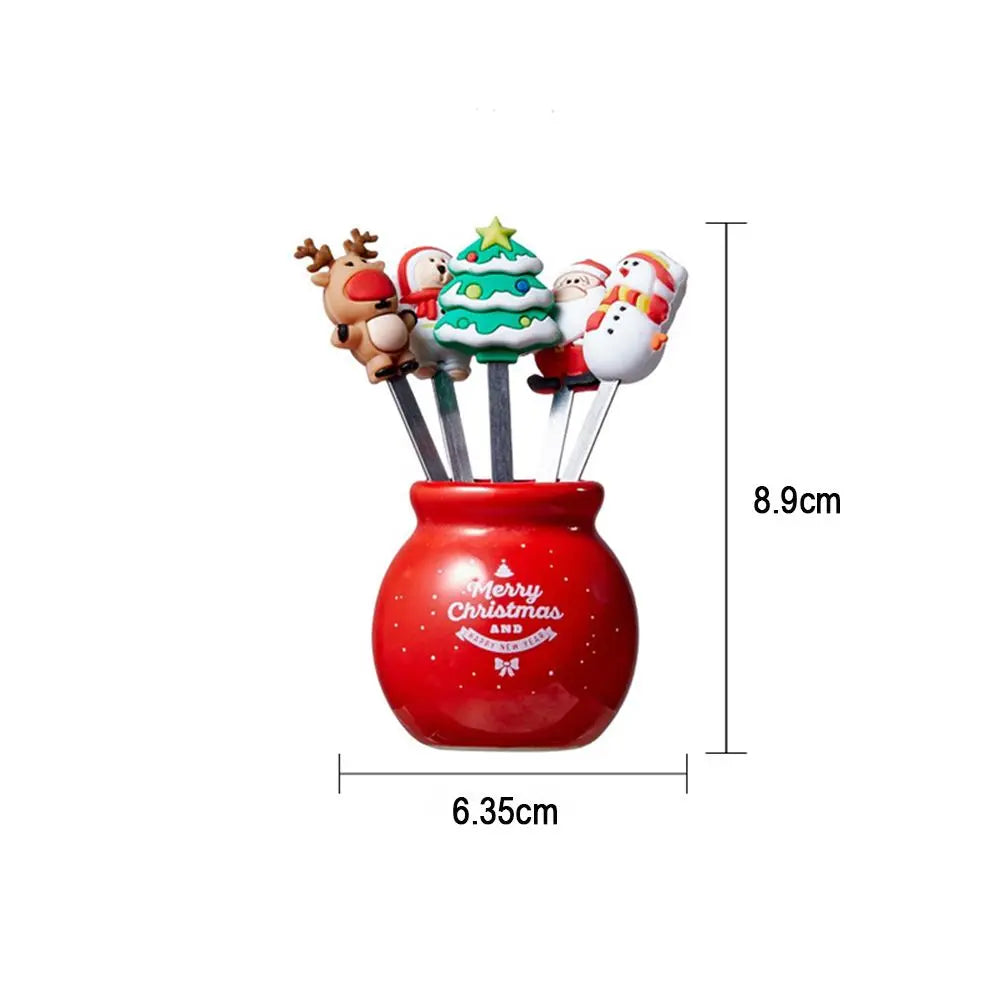 Festive Fruit Forks With Holder