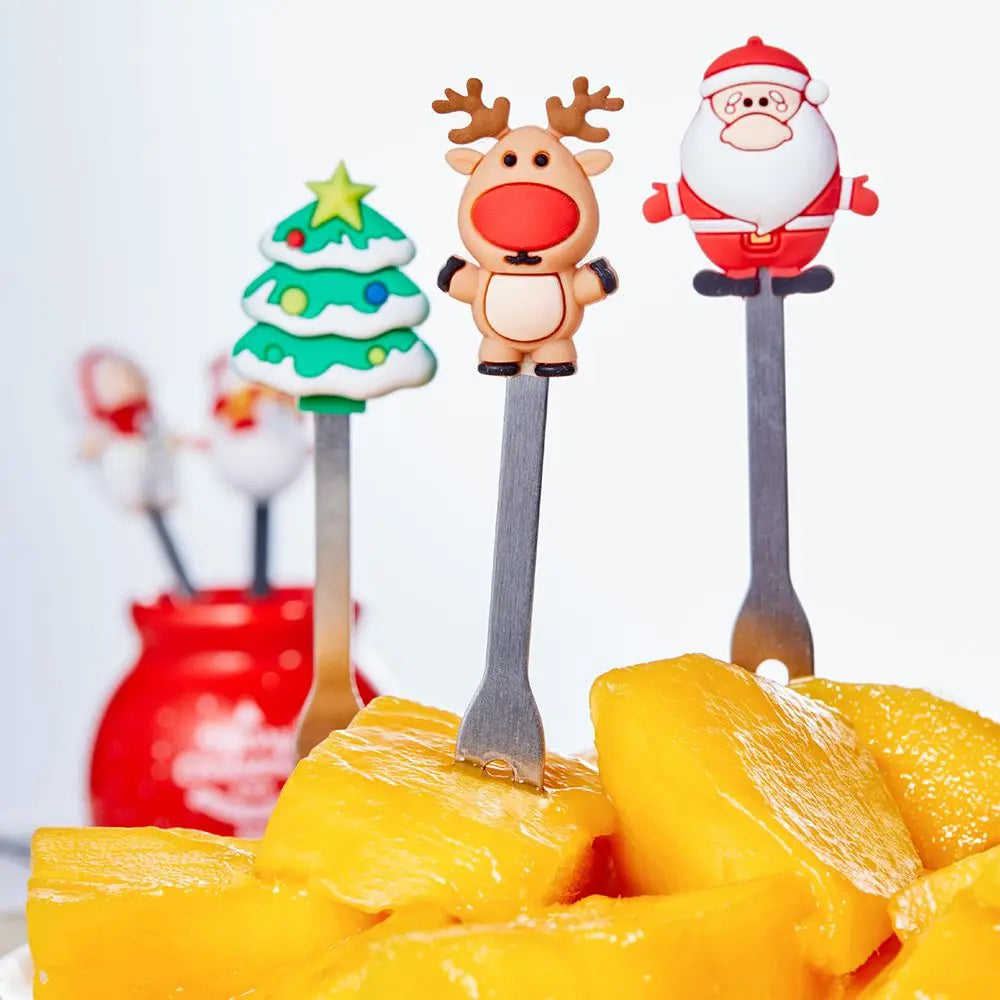 Festive Fruit Forks With Holder