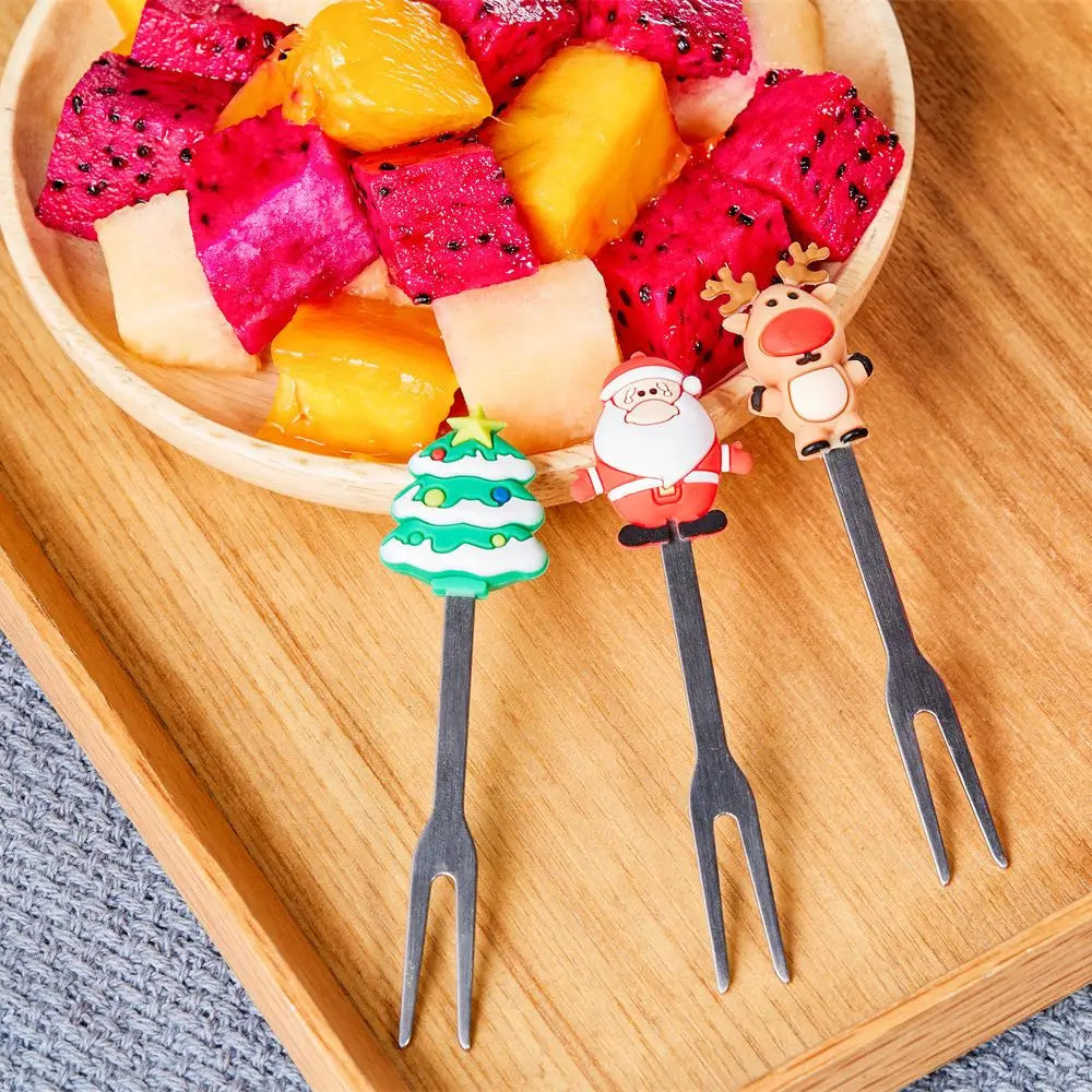 Festive Fruit Forks With Holder