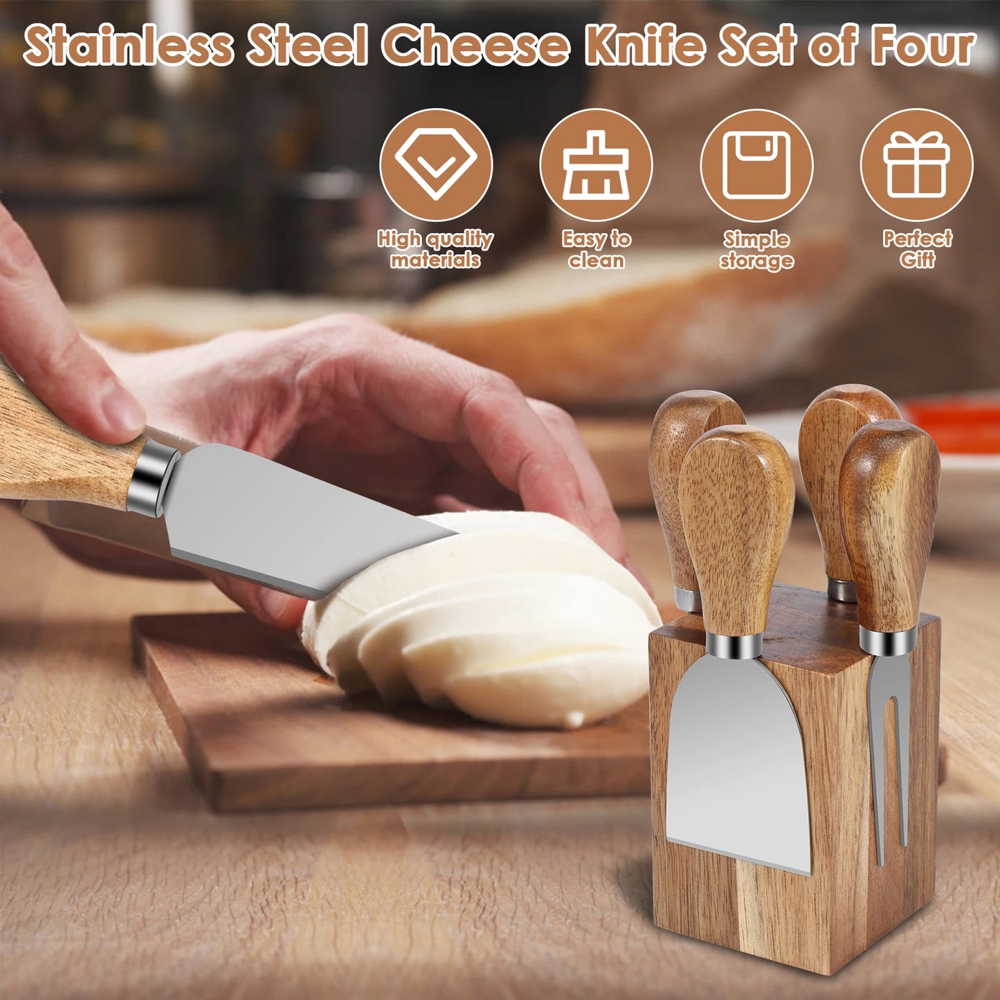 Cheese Lovers' Delight: Elegant Cutting Set