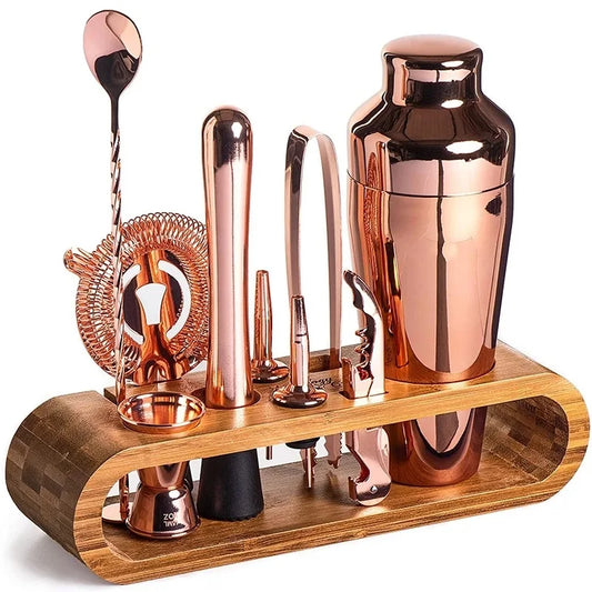 Mixology Bartender Kit: 10-Piece Bar Tool Set with Stylish Bamboo Stand Bar Tool