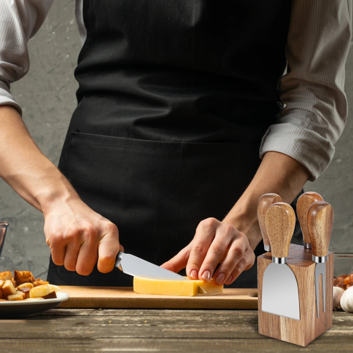 Cheese Lovers' Delight: Elegant Cutting Set